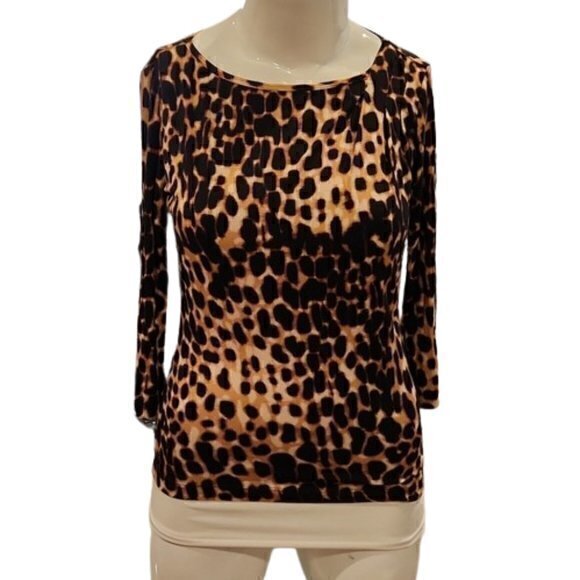 [St John Nordstrom] Animal Print Blouse - Size M - Picture 1 of 8